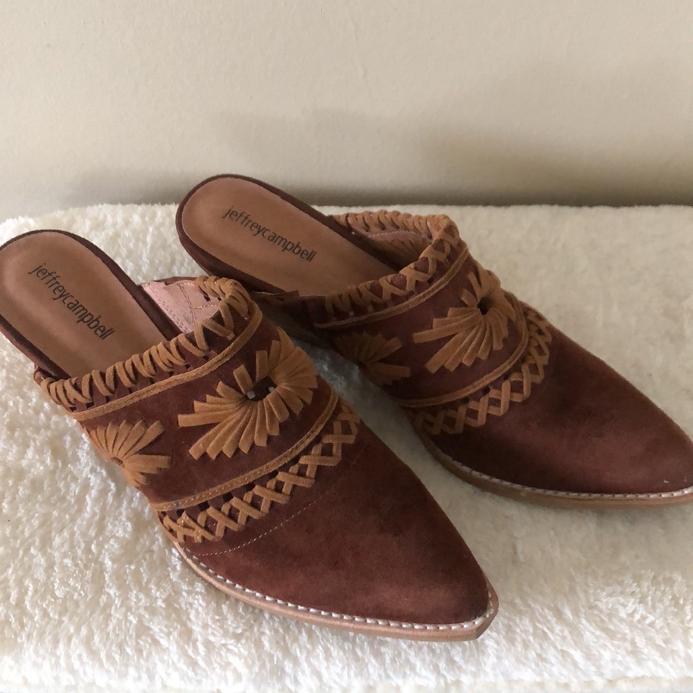 Jeffrey Campbell Suede Mules (size 9)